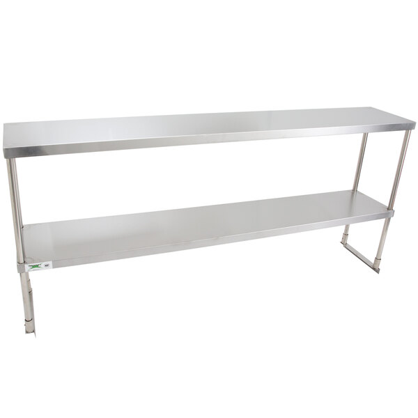Stainless Steel Adjustable Double Overshelf for Work Table 18 x 60 Top Mount