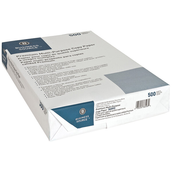 8 1 2 X 14 White Ream Of 20 Multipurpose Paper 500 Sheets