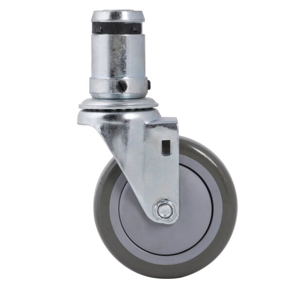 A 4" Swivel Stem Caster with a black wheel and metal base.