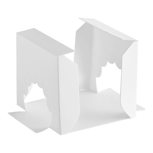 A white box insert with an arch window.