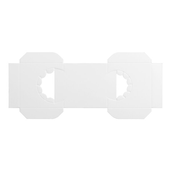 A white rectangular box with two holes.