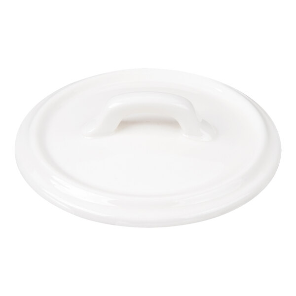 Bon Chef 1600003P 4" Mid Century White Porcelain Cocotte Lid - 36/Case