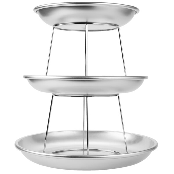 Choice 3Tier Seafood Tower Set with Small Aluminum Trays and Stand