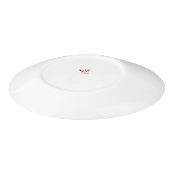 Bon Chef Slanted Oval 7 5/8" x 5 1/4" White Porcelain Saucer - 36/Case
