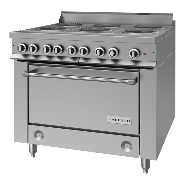 Garland 36ER33 Heavy-Duty Electric Range with 6 Open Burners and Standard Oven - 208V, 1 Phase, 19.1 kW