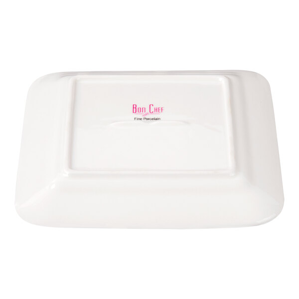 Bon Chef Circles 8" x 8" White Porcelain Square Plate - 24/Case