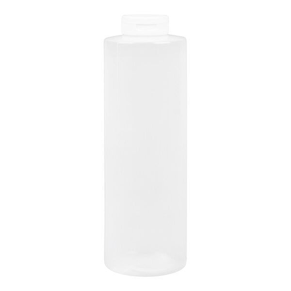 TableCraft 2124C-1 24 oz. Clear Squeeze Bottle with 38 mm Flip Lid - 12/Pack