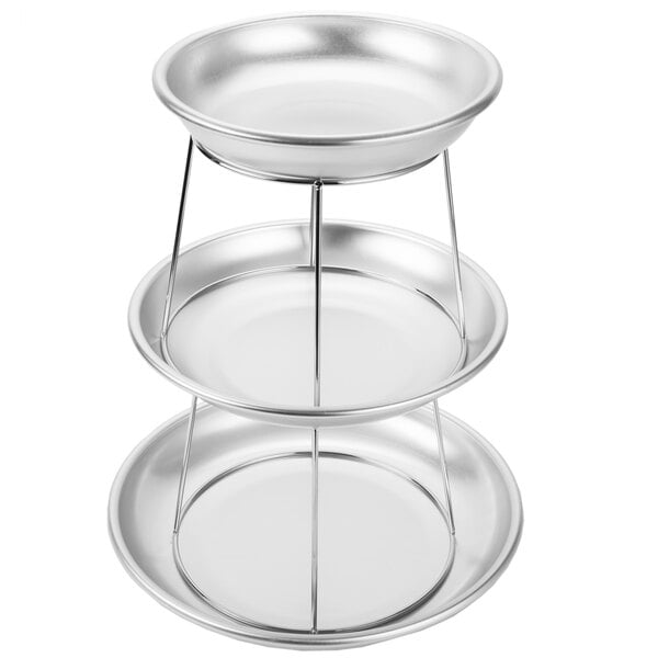 3-Tier LARGE Catering Seafood Tower Set Display with Aluminum Trays and Stands 