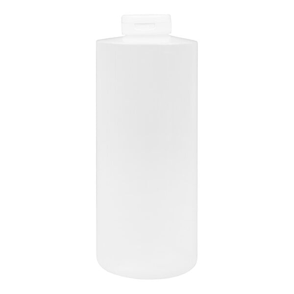 TableCraft 2132C 32 oz. Clear Squeeze Bottle with 38 mm Flip Lid - 12/Pack