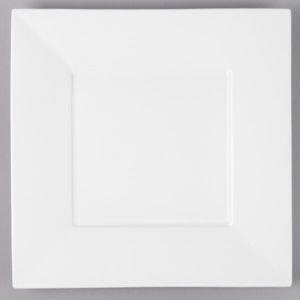 A white square plate with a white square edge.