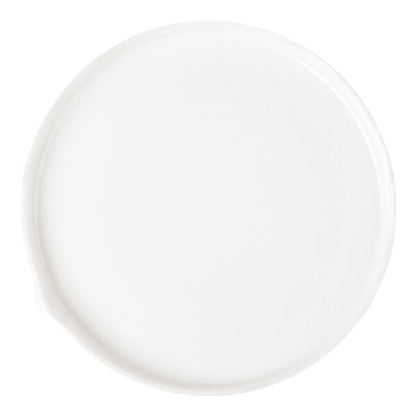 Bon Chef Stacked Lines 9 7/8" White Porcelain Dinner Plate - 24/Case