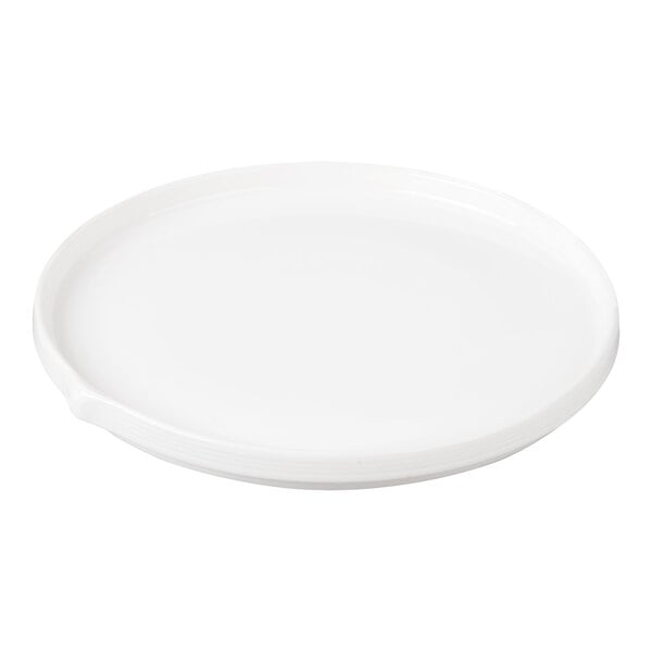 Bon Chef Stacked Lines 9 7/8" White Porcelain Dinner Plate - 24/Case