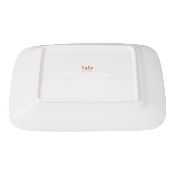 Bon Chef Circles 9" x 9" White Porcelain Square Plate - 24/Case