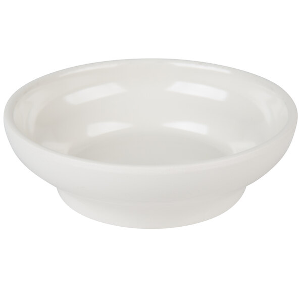 A white Thunder Group melamine salsa dish.