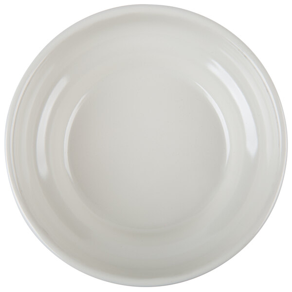 A white Thunder Group melamine salsa dish.