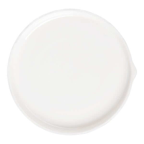 Bon Chef Stacked Lines 7 1/2" White Porcelain Salad Plate - 24/Case