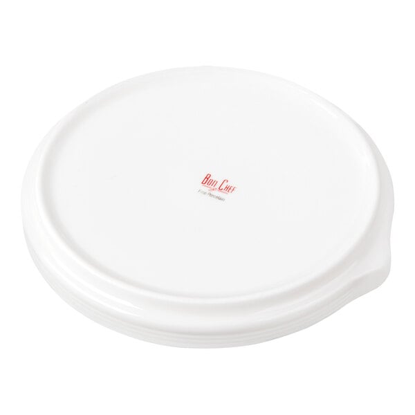 Bon Chef Stacked Lines 5 1/2" White Porcelain Saucer - 36/Case