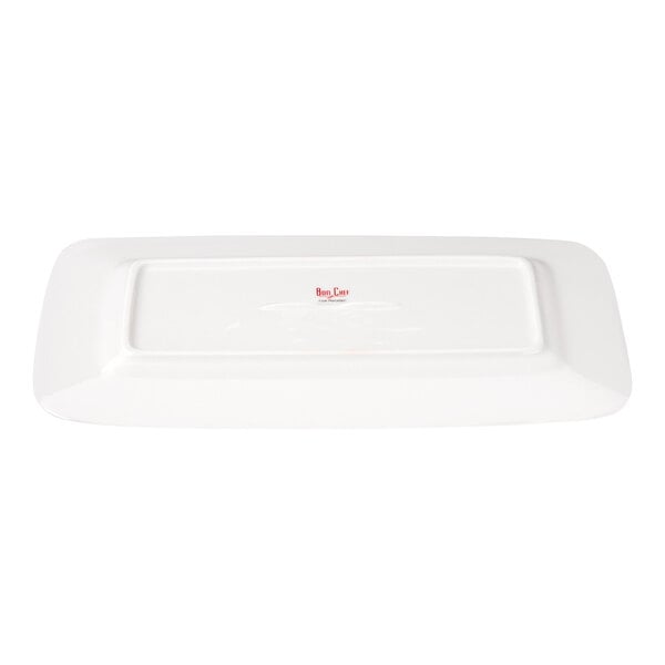 Bon Chef Circles 12" x 7 1/2" White Porcelain Rectangular Plate - 12/Pack