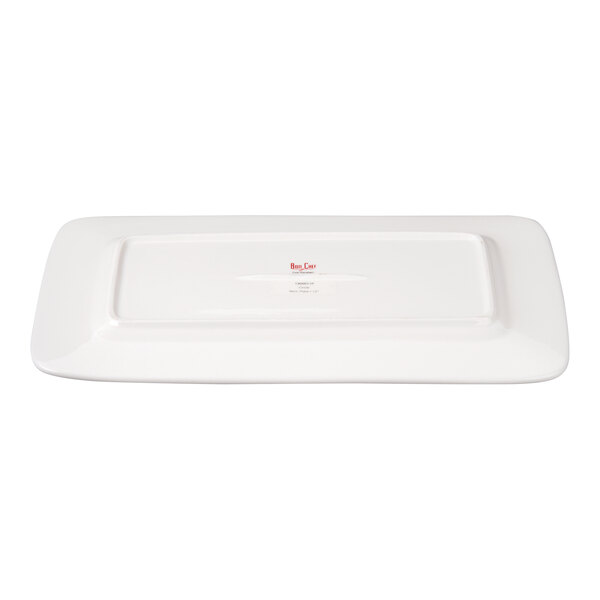 Bon Chef Circles 14" x 8 3/4" White Porcelain Rectangular Plate - 12/Pack