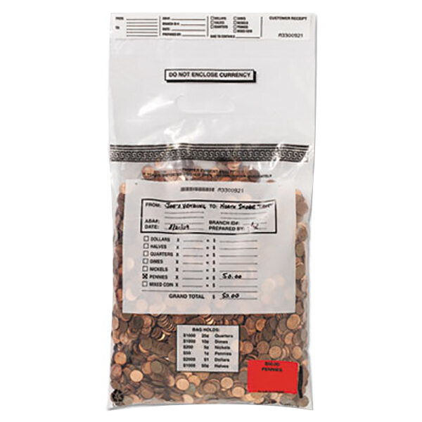 MMF Industries 231042120 Clear 50 lb. TamperEvident Coin Tote 100/Box