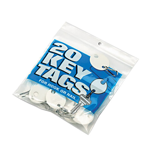 Steelmaster 201800706 1 1/8" x 1 1/4" White Plastic Oval Snap-Hook Key ...