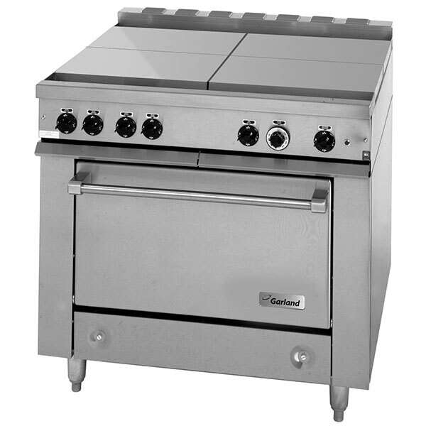 Garland 36es35 Heavy Duty Electric Range With 4 Boiler Top Sections Garland 36es35 Heavy Duty Electric Range With 4 Boiler Top Sections And Storage Base 240v