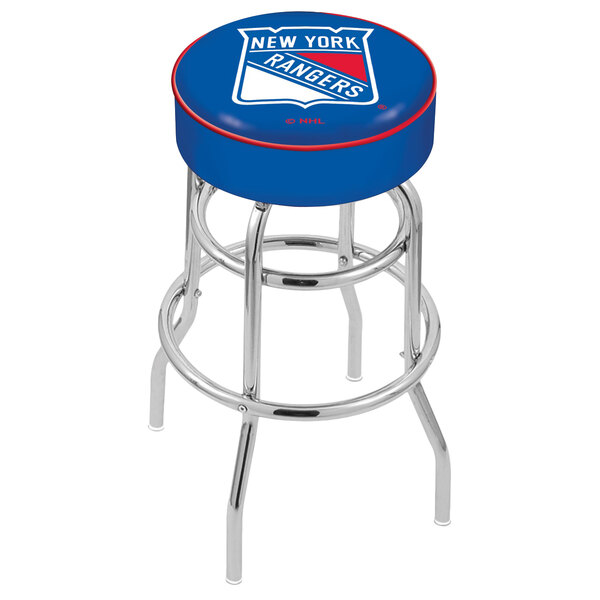 Holland Bar Stool L7c130nyrang New York Rangers Double Ring New York Rangers Double Ring Swivel Bar Stool With 4 Padded Main Picture