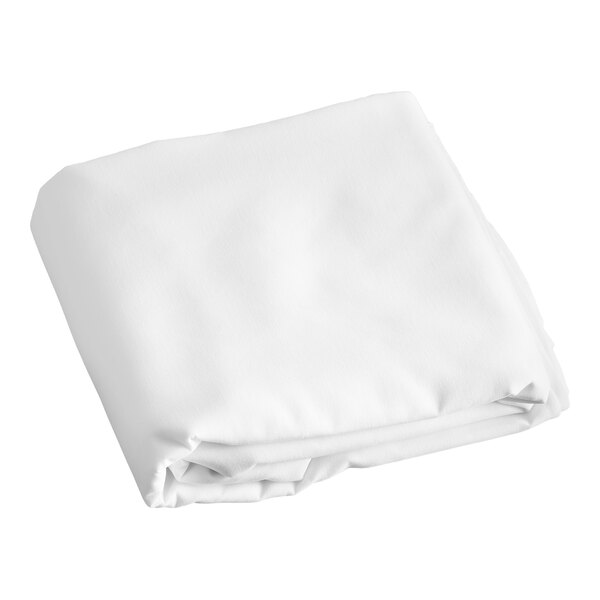 Intedge 72" x 120" Rectangular White Hemmed 50/50 Poly Cotton Blend Tablecloth