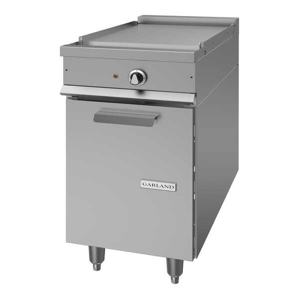 A heavy-duty electric range attachment with an all-purpose top section and storage base.