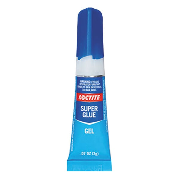 A blue and white package containing 2 blue and white tubes of Loctite Clear Super Glue Gel.