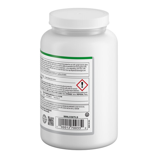 Noble 4 lb. / 64 oz. Last Call Concentrated Low Suds Powdered Bar Glass Cleaner