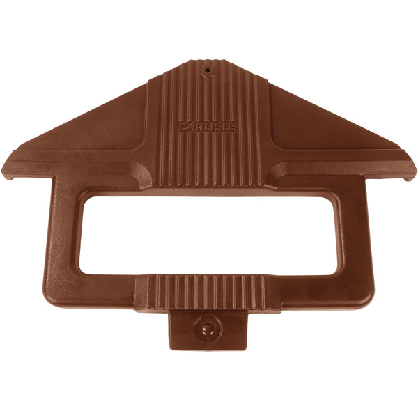 A brown plastic Carlisle sneeze guard post.