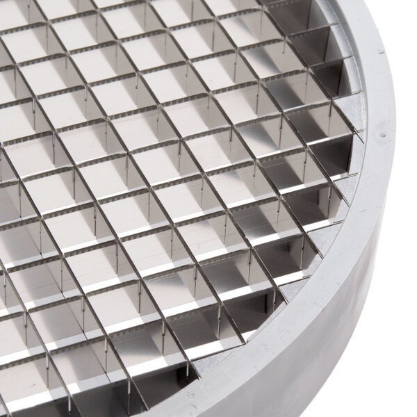 A close-up of a metal grid from a Robot Coupe LP16DISCW 16 Disc Set.