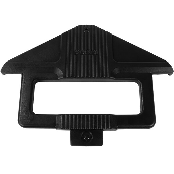 A black plastic Carlisle sneeze guard post.