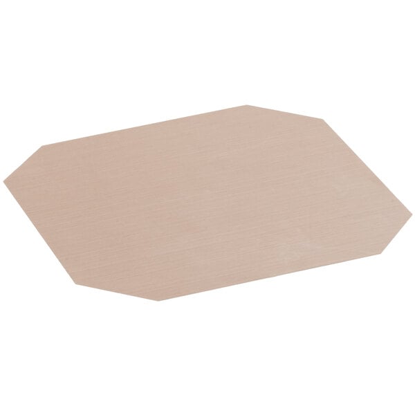 A beige rectangular liner with a metal edge.