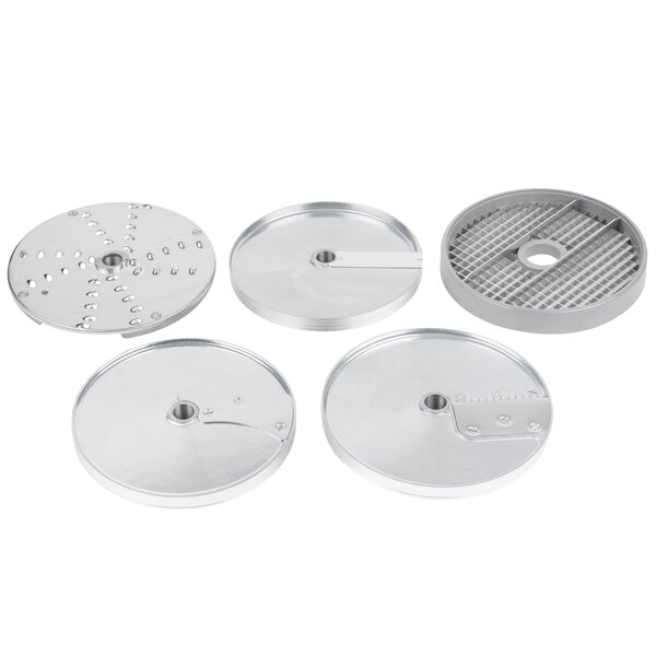 A Robot Coupe 5-disc set with different metal discs.