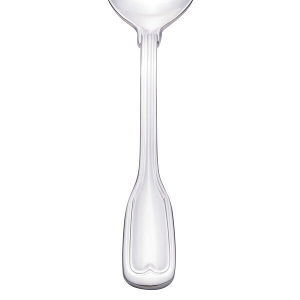 A Walco Luxor stainless steel demitasse spoon with a handle and a spoon on top.