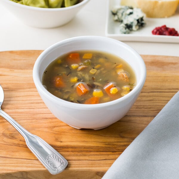 a bowl of soup on a table