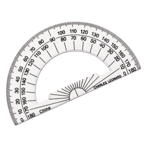 charles leonard 77104 4 clear plastic open center protractor with