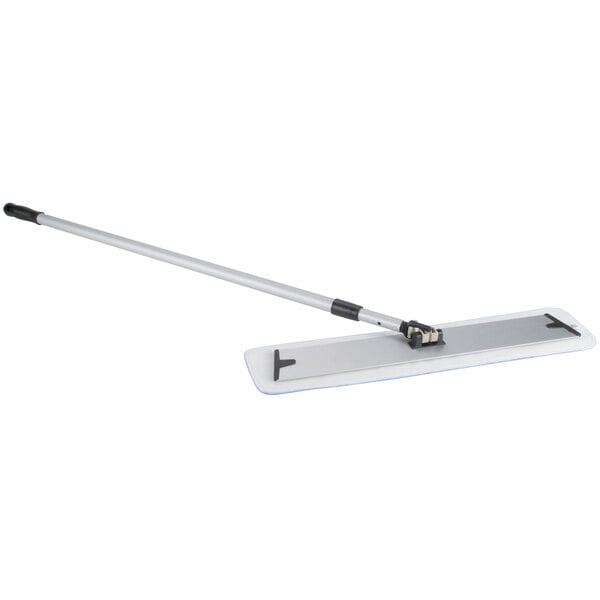 a long white and black mop