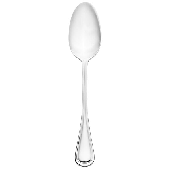 A Walco stainless steel serving spoon with a silver handle on a white background.