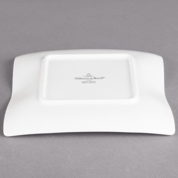 A white square Villeroy & Boch porcelain plate.