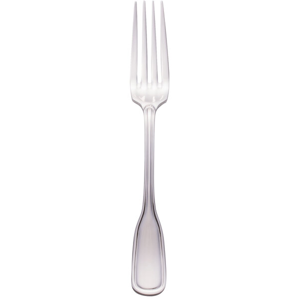A close-up of a Walco Saville stainless steel fork with a silver handle.