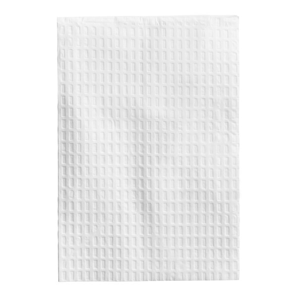 A white, rectangular 2-ply baby changing table liner with a textured pattern.