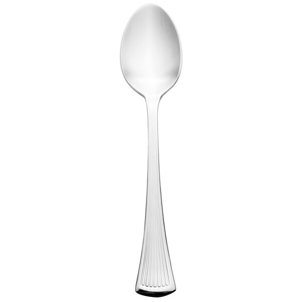A Walco Bosa Nova stainless steel teaspoon with a silver handle.