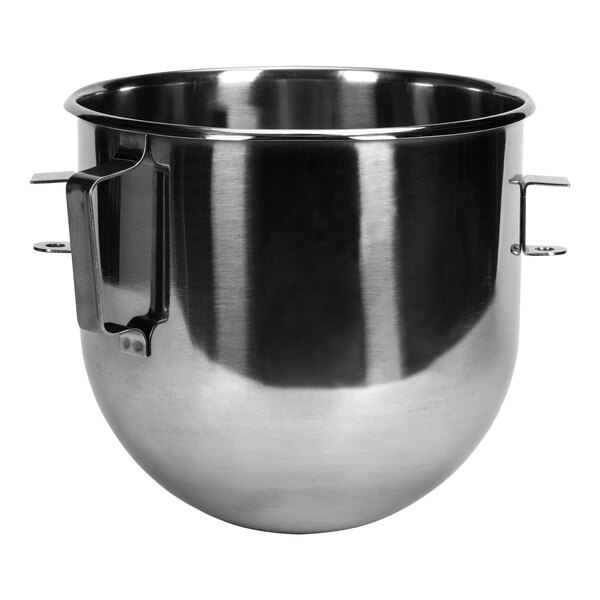 An 8-quart stainless steel mixing bowl designed for use with a Globe SP8 mixer.