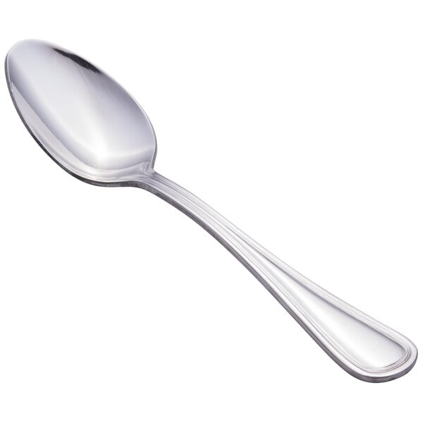 A close-up of a Walco Marcie stainless steel teaspoon with a silver handle and spoon.