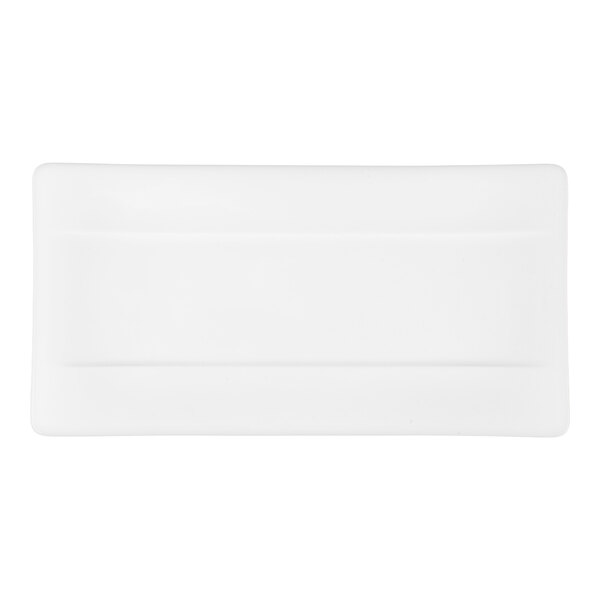 Villeroy & Boch Modern Grace 13 3/4" x 7" White Bone Porcelain Rectangular Plate - 6/Case