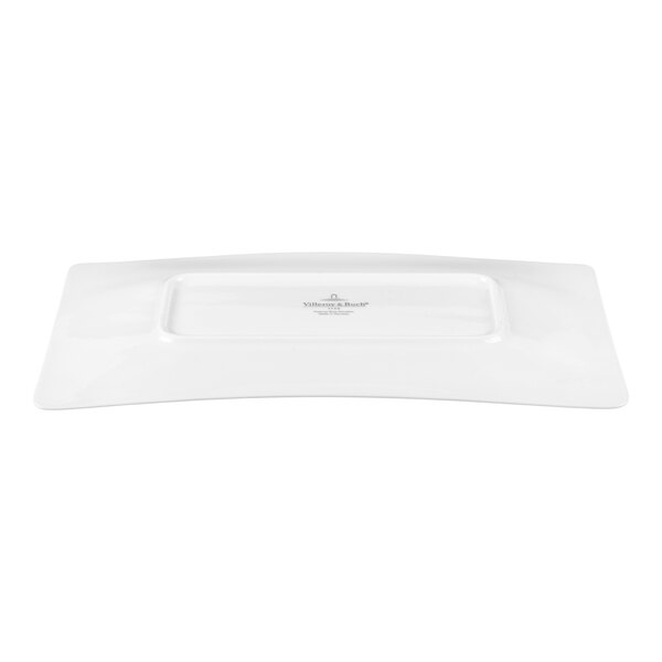 Villeroy & Boch Modern Grace 13 3/4" x 7" White Bone Porcelain Rectangular Plate - 6/Case