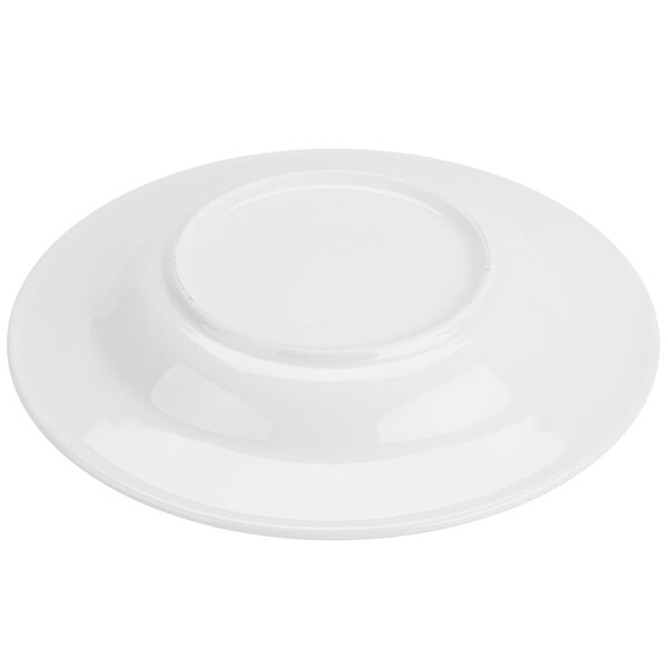 A Homer Laughlin Ameriwhite china pasta bowl with a round rim.